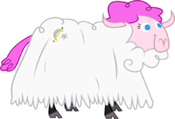 Size: 512x348 | Tagged: safe, artist:vitalspark, oc, oc only, oc:sleepy panda, sheep, pink hair, pink tail, recolor, simple background, solo, species swap, transparent background