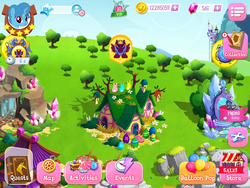 Size: 2048x1536 | Tagged: safe, gameloft, descent, nightshade, spring rain, the sphinx, sphinx, g4, game, game screencap, limited-time story, ponyville, shadowbolts, the anonymous campsite