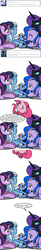 Size: 492x2994 | Tagged: safe, artist:dekomaru, pinkie pie, trixie, twilight sparkle, oc, oc:midnight, oc:nebula, oc:nyx, alicorn, earth pony, pony, unicorn, tumblr:ask twixie, g4, ask, comic, female, lesbian, ship:twixie, shipping, tumblr