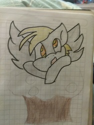 Size: 3456x4608 | Tagged: safe, artist:trigo, derpy hooves, pony, g4, female, food, graph paper, muffin, solo, traditional art