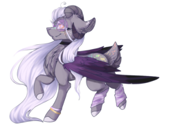 Size: 1024x768 | Tagged: safe, artist:akiiichaos, oc, oc only, pegasus, pony, colored wings, deer tail, female, glasses, horns, mare, simple background, solo, transparent background