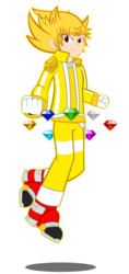 Size: 2163x4565 | Tagged: safe, artist:trungtranhaitrung, equestria girls, g4, barely pony related, chaos emerald, crossover, equestria girls-ified, male, simple background, solo, sonic the hedgehog, sonic the hedgehog (series), super sonic, transparent background