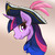 Size: 2400x2400 | Tagged: safe, artist:grimbloody, color edit, edit, twilight sparkle, alicorn, pony, g4, color, colored, cute, female, gradient background, hat, high res, looking at you, mare, pirate hat, solo, wip