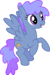 Size: 2077x3068 | Tagged: safe, artist:curvesandlines, blueberry punch, pegasus, pony, g4, background pony, female, flying, high res, mare, recolor, simple background, solo, sonic rainboom, transparent background, vector