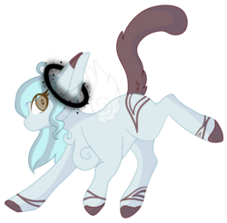 Size: 941x925 | Tagged: safe, artist:kiara-kitten, oc, oc only, oc:mint chip, pony, artificial wings, augmented, augmented tail, female, halo, magic, magic wings, mare, simple background, solo, transparent background, wings