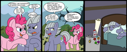 Size: 1800x744 | Tagged: safe, artist:pavlovzdawg, limestone pie, pinkie pie, earth pony, pony, g4, the maud couple, comic, female, implied incest, implied lesbian, mare, sad, teary eyes