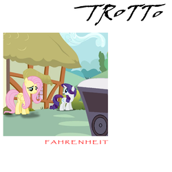 Size: 1400x1400 | Tagged: safe, artist:grapefruitface1, edit, edited screencap, screencap, fluttershy, rarity, g4, album cover, carriage, parody, show accurate, toto (band)