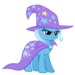 Size: 796x800 | Tagged: safe, artist:durpy, trixie, pony, g4, female, hat, looking at you, simple background, smiling, smirk, solo, transparent background