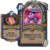 Size: 587x587 | Tagged: safe, artist:vanillaghosties, editor:luxuria, pinkie pie, earth pony, pony, g4, blizzard entertainment, card, clothes, female, food, grin, gypsy pie, hat, hearthpwny, hearthstone, hero card, hero power, mare, pie, simple background, smiling, squee, transparent background, warcraft