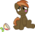 Size: 2403x2202 | Tagged: safe, artist:credechica4, button mash, g4, colt, foal, hat, high res, kiss mark, lipstick, lovesick, male, propeller hat, simple background, sitting, transparent background