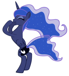 Size: 5500x6000 | Tagged: safe, artist:cencerberon, artist:evil-dec0y, edit, editor:slayerbvc, princess luna, alicorn, pony, g4, absurd resolution, accessory-less edit, bare hooves, bipedal, butt, female, mare, missing accessory, plot, screaming, show accurate, simple background, solo, transparent background, underhoof, yelling