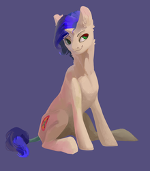 Size: 1280x1452 | Tagged: dead source, safe, artist:yanisfucker, oc, oc only, pony, unicorn, blue hair, cutie mark, male, simple background, smiling, solo, stallion, tail wrap