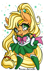 Size: 160x250 | Tagged: safe, artist:rainbowsaliva, applejack, earth pony, anthro, g4, animated, clothes, cosplay, costume, crossover, female, heart eyes, mare, sailor jupiter, sailor moon (series), simple background, solo, sparkles, transparent background, wingding eyes