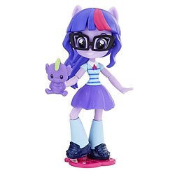 Size: 1500x1500 | Tagged: safe, sci-twi, spike, twilight sparkle, dragon, equestria girls, g4, my little pony equestria girls: better together, clothes, doll, equestria girls minis, glasses, irl, merchandise, photo, plushie, shoes, skirt, toy