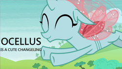 Size: 1280x720 | Tagged: safe, edit, edited screencap, screencap, ocellus, g4, school daze, captain obvious, cute, diaocelles, female, solo, truth