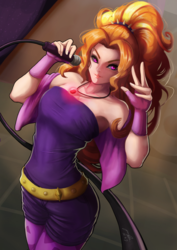 Size: 848x1200 | Tagged: safe, artist:the-park, adagio dazzle, human, equestria girls, g4, amulet, armpits, beautiful, clothes, female, gem, gloves, human coloration, looking at you, microphone, singing, siren gem, solo, stage