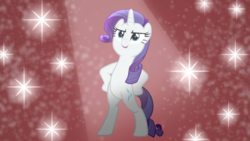 Size: 1280x720 | Tagged: safe, screencap, rarity, pony, fake it 'til you make it, g4, bipedal, confident warrior, female, solo