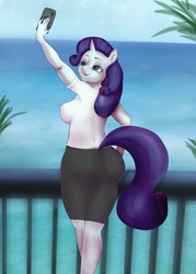 Size: 2000x2800 | Tagged: safe, artist:seaofsin, rarity, anthro, g4, female, high res, phone, solo