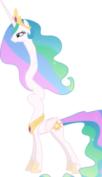 Size: 4799x8285 | Tagged: safe, artist:frownfactory, princess celestia, alicorn, pony, .svg available, absurd resolution, are you frustrated?, crown, cutie mark, female, horseshoes, impossibly long neck, jewelry, long neck, mare, meme, necc, peytral, regalia, simple background, solo, svg, transparent background, vector, wat