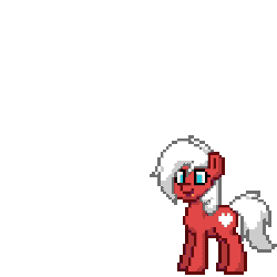 Size: 400x400 | Tagged: safe, oc, oc only, oc:velvet love, pony, pony town, animated, blue eyes, bouncing, female, gif, jumping, mare, simple background, smiling, solo, transparent background, white hair