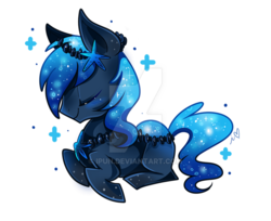 Size: 800x654 | Tagged: safe, artist:ipun, oc, oc only, oc:noctis, original species, pond pony, eyes closed, male, prone, simple background, solo, stallion, transparent background, watermark