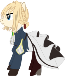 Size: 1355x1595 | Tagged: safe, artist:sonofaskywalker, pony, anime, clothes, dress, ponified, simple background, solo, transparent background, vector, violet evergarden