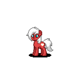 Size: 400x400 | Tagged: safe, oc, oc only, oc:velvet love, pony, pony town, animated, blue eyes, female, gif, idea, lightbulb, mare, red, simple background, transparent background, white hair
