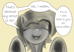 Size: 1500x1050 | Tagged: safe, artist:sketchiepone, oc, oc only, oc:sketchiepone, pony, ask, dialogue, eyes closed, female, mare, simple background, sketch, solo, speech bubble, text, tumblr, underhoof