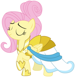 Size: 1994x2057 | Tagged: safe, artist:sonofaskywalker, fluttershy, pegasus, pony, fake it 'til you make it, g4, alternate hairstyle, clothes, cute, female, mare, raised hoof, simple background, solo, transparent background, vector, warrior of inner strength, warriorshy