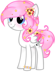 Size: 935x1231 | Tagged: safe, artist:angelamusic13, oc, oc only, oc:angela music, pegasus, pony, bracelet, female, filly, flower, flower in hair, jewelry, simple background, solo, teenager, transparent background, two toned wings