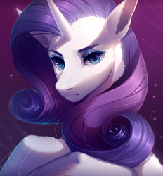 Size: 1152x1240 | Tagged: safe, artist:mich-art, rarity, pony, unicorn, g4, bust, eyeshadow, female, looking at you, makeup, mare, portrait, solo
