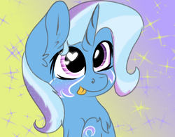 Size: 3307x2598 | Tagged: safe, artist:jubyskylines, derpibooru exclusive, trixie, pony, unicorn, g4, :p, cute, diatrixes, gradient background, heart eyes, high res, silly, sparkles, tongue out, wingding eyes