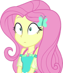 Size: 922x1076 | Tagged: safe, artist:thebarsection, fluttershy, equestria girls, g4, my little pony equestria girls: better together, clothes, female, shocked expression, simple background, solo, transparent background