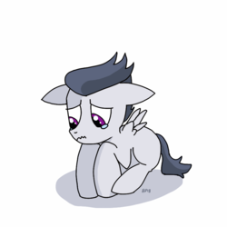 Size: 800x800 | Tagged: artist needed, safe, rumble, pony, g4, crying, floppy ears, male, sad, simple background, solo, white background