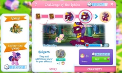 Size: 1872x1130 | Tagged: safe, gameloft, fluttershy, the sphinx, sphinx, g4, game, game screencap