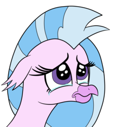 Size: 2113x2311 | Tagged: safe, artist:eagc7, silverstream, classical hippogriff, hippogriff, g4, school daze, bust, crying, female, high res, portrait, sad, simple background, teary eyes, transparent background