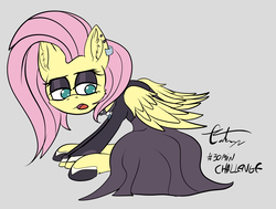 Size: 3098x2347 | Tagged: safe, artist:calena, fluttershy, fake it 'til you make it, g4, 30 minute art challenge, clothes, fluttergoth, gothic, high res