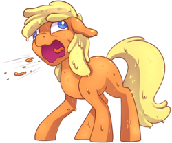Size: 600x498 | Tagged: safe, artist:breloomsgarden, oc, oc only, oc:gooey, goo pony, original species, pony, burp, dripping, majestic as fuck, male, simple background, solo, transparent background, wavy mouth