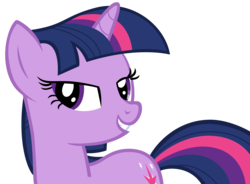 Size: 3592x2644 | Tagged: safe, artist:andoanimalia, twilight sparkle, pony, unicorn, g4, the show stoppers, female, grin, high res, lidded eyes, mare, simple background, smiling, solo, transparent background, unicorn twilight, vector