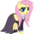 Size: 7268x7272 | Tagged: safe, artist:jhayarr23, fluttershy, pegasus, pony, fake it 'til you make it, g4, my little pony: friendship is magic, absurd resolution, alternate hairstyle, clothes, ear piercing, earring, eyeshadow, female, fluttergoth, gem, goth, jacket, jewelry, looking at you, makeup, mare, necklace, piercing, ruffled shirt, simple background, slippers, solo, transparent background, vector