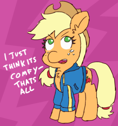 Size: 1170x1258 | Tagged: safe, artist:threetwotwo32232, applejack, earth pony, pony, g4, 30 minute art challenge, dialogue, female, implied appledash, implied lesbian, implied shipping, mare, shipping, solo