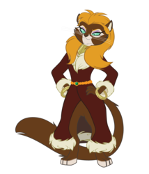 Size: 907x1060 | Tagged: safe, artist:greycat-rademenes, catrina, abyssinian, cat, anthro, digitigrade anthro, g1, g4, bangles, blonde hair, clothes, coat, female, g1 to g4, generation leap, hand on hip, robe, show accurate, simple background, solo, transparent background