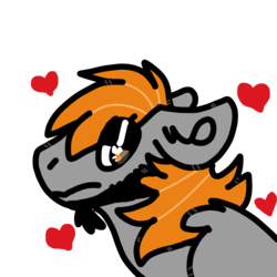 Size: 1000x1000 | Tagged: safe, artist:blazesentry, oc, oc only, oc:blaze sentry, pony, heart, heart eyes, icon, simple background, solo, transparent background, wingding eyes