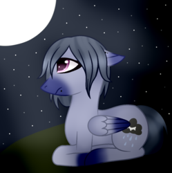 Size: 1206x1210 | Tagged: safe, artist:bluemoonbluepony, oc, oc only, oc:ashlan, pegasus, pony, male, night, prone, solo, stallion