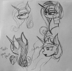 Size: 960x943 | Tagged: safe, princess cadance, princess celestia, g4, fantasy class, remembrance, sad, traditional art, warrior