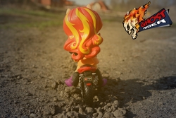 Size: 6000x4000 | Tagged: safe, artist:artofmagicpoland, sunset shimmer, equestria girls, g4, badass, bburago, crossover, doll, equestria girls minis, female, ghost rider, irl, photo, poster, riding, solo, toy