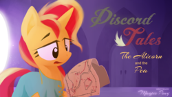 Size: 3840x2160 | Tagged: safe, artist:opticspectrum, sunset shimmer, pony, unicorn, g4, clothes, female, high res, mare, solo