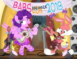 Size: 1000x773 | Tagged: safe, artist:pixelkitties, oc, pony, amy keating rogers, babs bunny, crossover, female, guitar, kit, mare, ponified, ponysona, tiny toon adventures