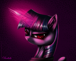 Size: 4000x3200 | Tagged: safe, artist:darksly, twilight sparkle, alicorn, pony, g4, ponies of dark water, evil, female, horn, magic, mare, princess, red eyes, solo, twilight is anakin, twilight sparkle (alicorn)