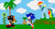 Size: 1824x978 | Tagged: safe, artist:awvr8888, rainbow dash, oc, oc:sierra summit, g4, crossover, female, flower, green hill zone, male, mare, open mouth, platformer, sonic the hedgehog, sonic the hedgehog (series), tree, trio